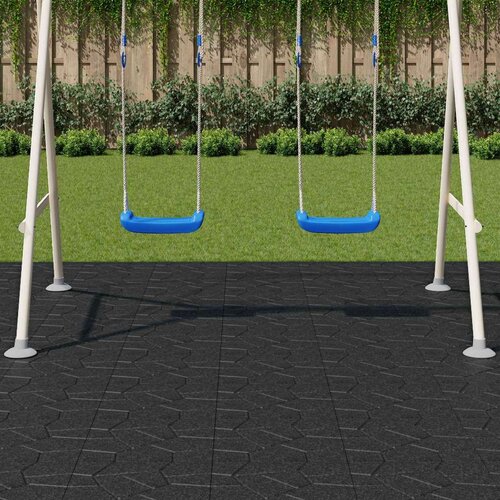  Kamen za hodanje 6 pcs Crna 40 5 x 40 5 x 2 cm Guma - Crna Slike