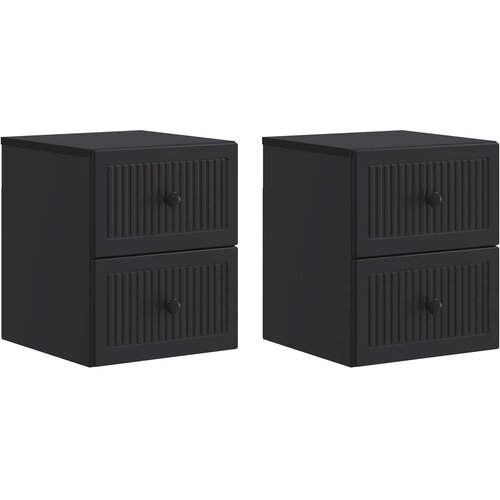  Noćni ormarić za montažu na zid 2 pcs Crna 33 x 34,5 x 40 cm Cene