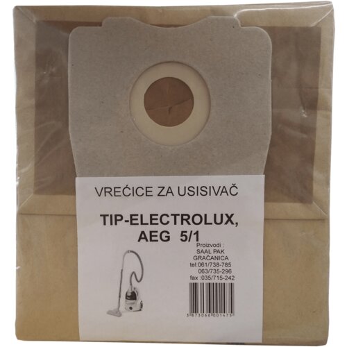 Saal Pak Vrećice za usisavač 5/1, Elektrolux, 147, Smeđe Cijene