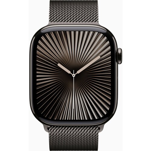 Apple Watch S10 Cellular 46mm Slate titanium case with Slate milanese loop - M/L, (21681433) Slike