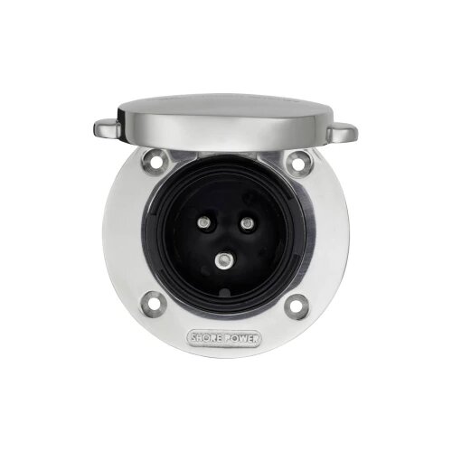 Victron Energy Shore priključna vtičnica Victron nerjaveče jeklo s pokrovom 16A / 250Vac (2p / 3w) Power Inlet SHP301602000 polnilni adapter, (20638320) Cene