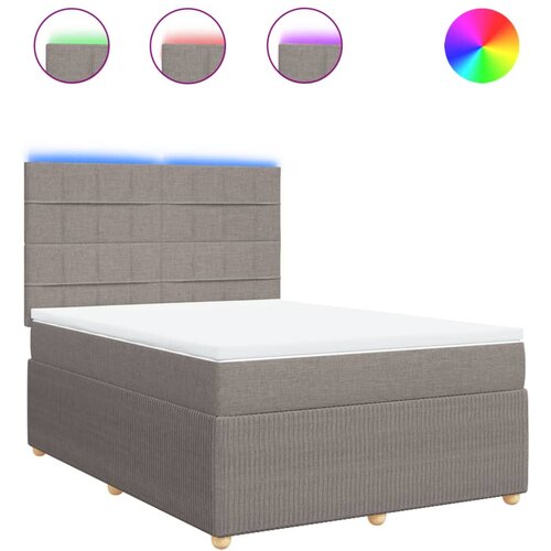 vidaXL Box spring postelja z vzmetnico taupe 140x200 cm blago, (21305119) Cene