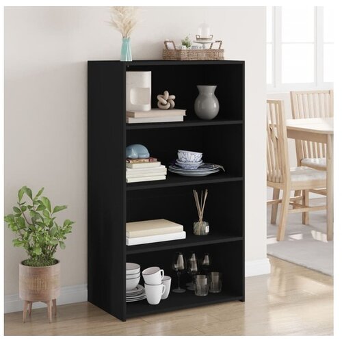 vidaXL Visoka komoda crna 70 x 41 x 124 cm od konstruiranog drva Cene