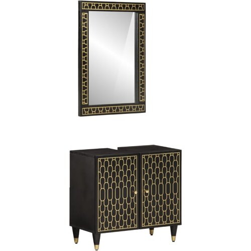 VidaXL 2-dijelni set kupaonskog namje&amp;scaron;taja od masivnog drva manga Slike