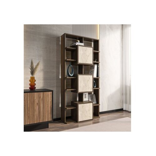 Hanah home polica za knjige monaco walnut travertine Cene