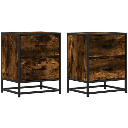 Maison Chic Dvo delni komplet Nočne omarice - Nočne mize dimljen hrast 40x31x50 cm inženirski les, (21688820) Slike