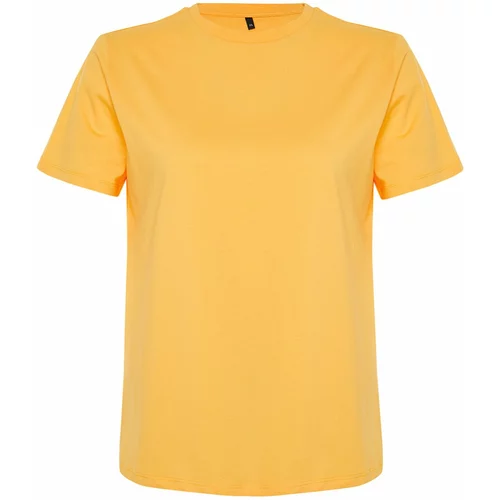 Trendyol Curve Orange Slit And Gathered Detail Boyfriend Knitted T-shirt