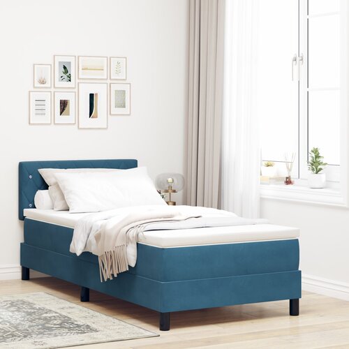 VidaXL Box Spring Krevet s Madracem Tamnoplavi 90x200 cm Bar&amp;scaron;un Slike