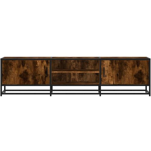 VidaXL TV ormarić dimljeni hrast 160x35x41cm konstruirano drvo i metal Slike