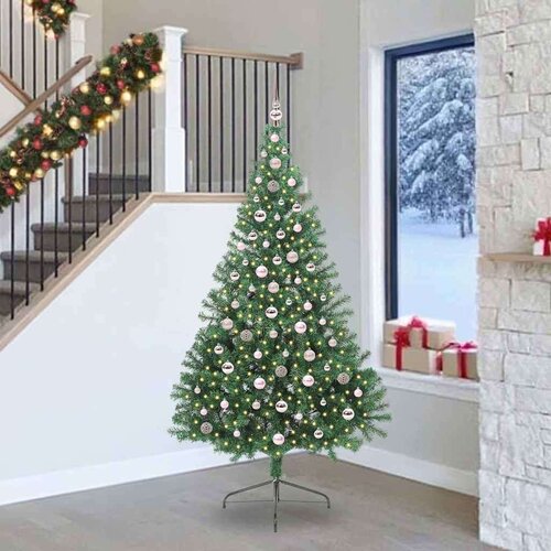vidaXL Umjetna preddekorirana božićna jelka Zelena 240 cm PVC Cene