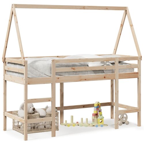 vidaXL Krevet na kat s ljestvama i krovom 80x200 cm od borovine Cijene