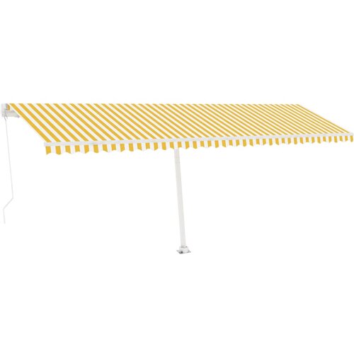 Maison Chic Ročno zložljiva tenda - Senčniki z LED lučkami 600x350 cm rumena in bela, (22042317) Slike