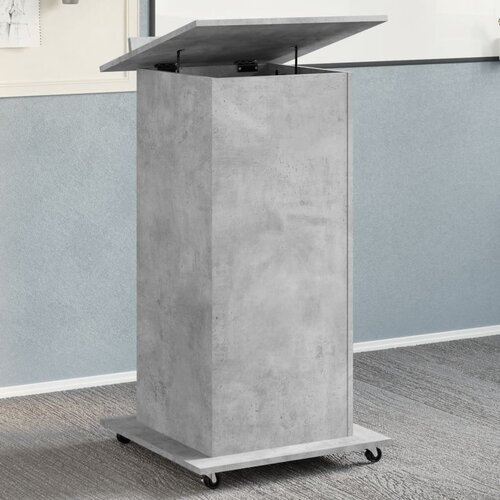 vidaXL Lektorat s kolesi in predalom betonsko siv 55x55x107cm inž. les Cene