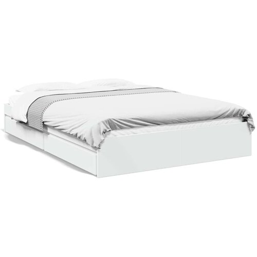  Okvir kreveta s ladicama bijeli 160 x 200 cm konstruirano drvo Cijene