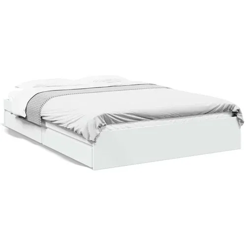  Okvir kreveta s ladicama bijeli 160 x 200 cm konstruirano drvo