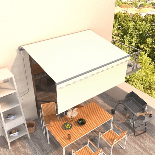 VidaXL avtomatsko zložljiva tenda s senčilom 3,5x2,5 m krem Slike