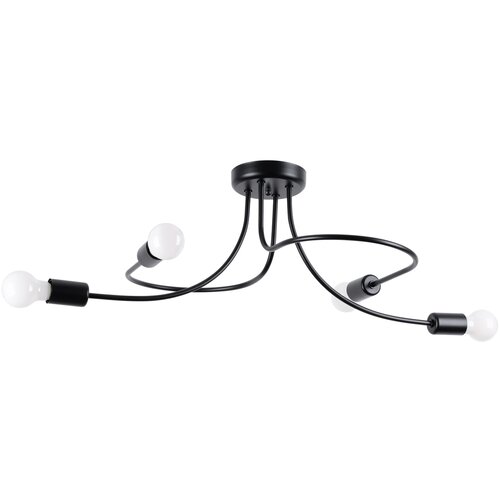 Sollux Lighting Sollux SL.1455 - Luster na stalku LEVAR 4xE27/15W/230V crna Slike