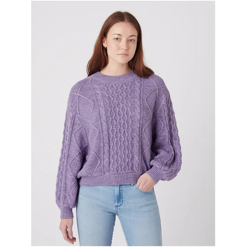 Wrangler Light Purple Women's Sweater with Balloon Sleeves - Women