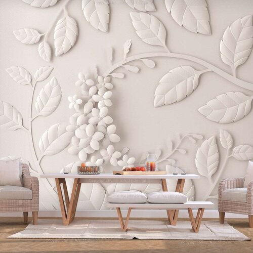  Samoljepljiva foto tapeta - Paper Flowers (Cream) 441x315 Slike