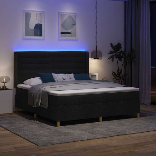 Box spring krevet s madracem Crna 140 x 200 cm tkanina Slike
