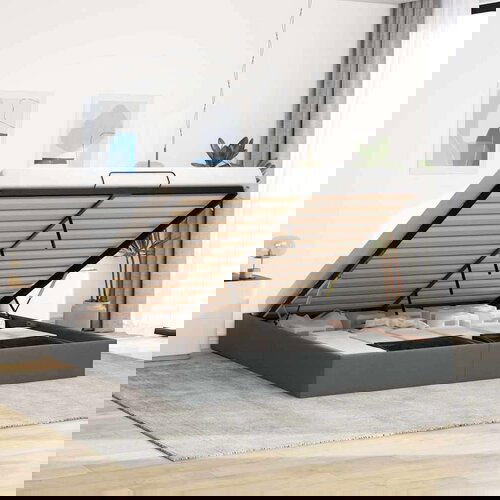 vidaXL Otomanski posteljni okvir brez vzmetnice temno siv 200x200 cm Cene