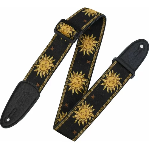 Levys MPJG-SUN-BLK Print Series 2" Sun Design Jacquard Weave Guitar Strap Black