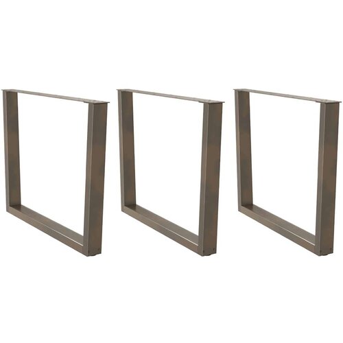  Noge jedilne mize V-oblika 3 kosi naravno jeklo 100x(72-73,3)cm, (21828598) Slike