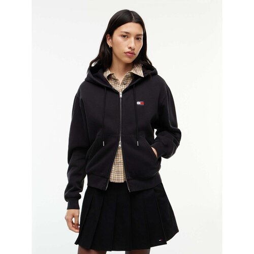 Tommy Jeans Flis Tjw Badge Zip Throug Črna Slike
