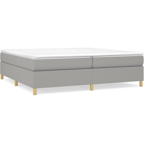  Okvir za krevet s oprugom svjetlosivi 200 x 200 cm od tkanine Slike