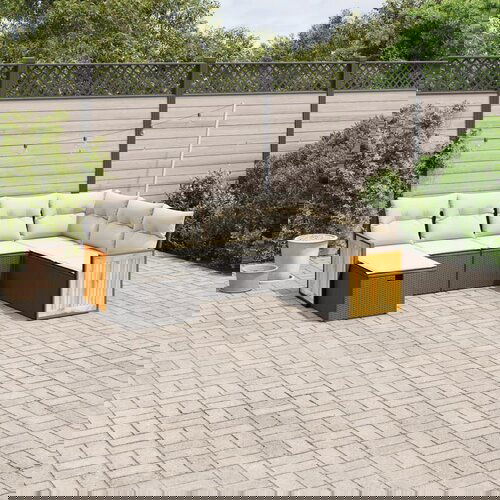 vidaXL 7-dijelni set vrtnih sofa od poliratana s jastucima crni Cijene