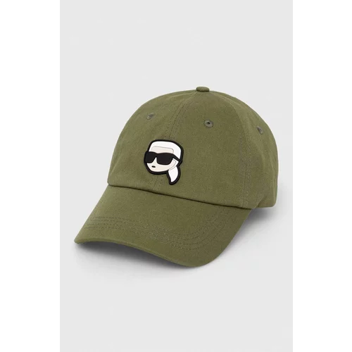 Karl Lagerfeld Bombažna bejzbolska kapa črna barva