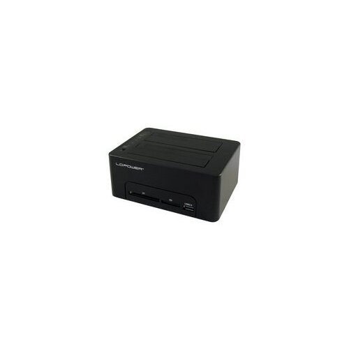 HDD DOCKING LC-DOCK-U3-CR USB3.0 2x HDD/SSD Cardreader + 1x USB3.0 HUB Black Cene