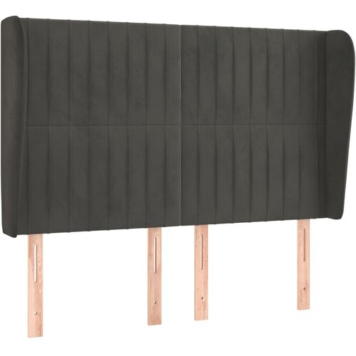 VidaXL Vzglavje z u&amp;scaron;esi temno sivo 147x23x118/128 cm žamet, (20952921) Slike