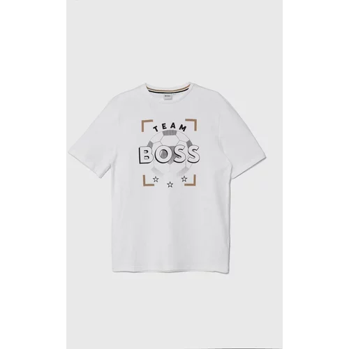 Boss Otroška bombažna kratka majica bela barva, J50729