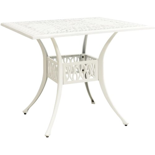 The Living Store Vrtna miza bela 90x90x73 cm liti aluminij - Vrtna Miza, (21461963) Slike