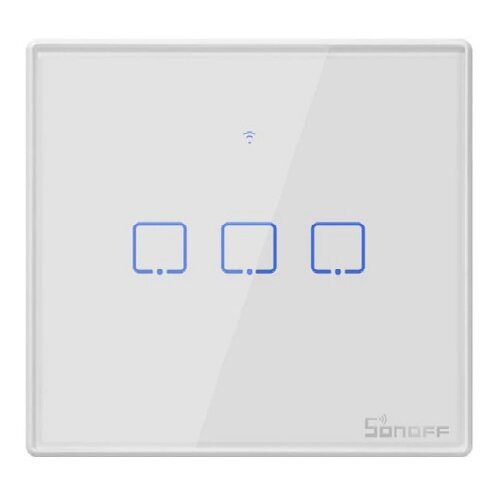 SONOFF T2-TX smart-home trostruki zidni prekidač, belo staklo sa led indikacijom, 86x86mm, rf 433MHz & wifi 2.4GHz kontrola, timer i smart scenarija, besplatna ewelink app, amazon alexa / google assistant & nest / ifttt Cene