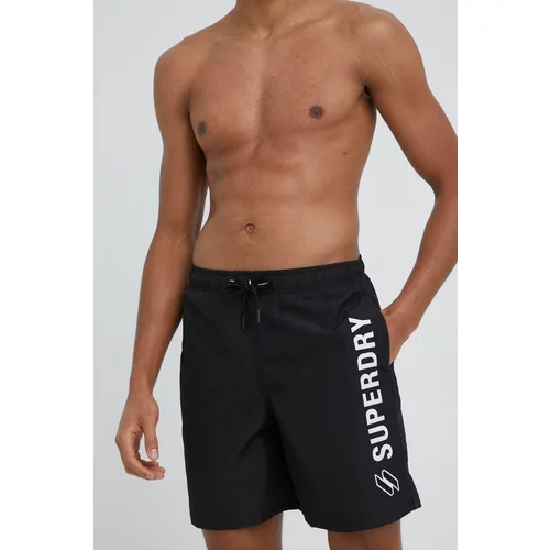 Superdry Kratke hlače za kupanje boja: crna