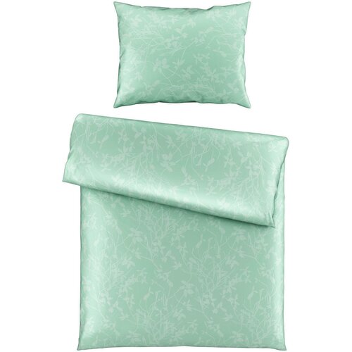 Esposa POSTELJNINA ALVA 140/200 cm saten meta zelena Slike