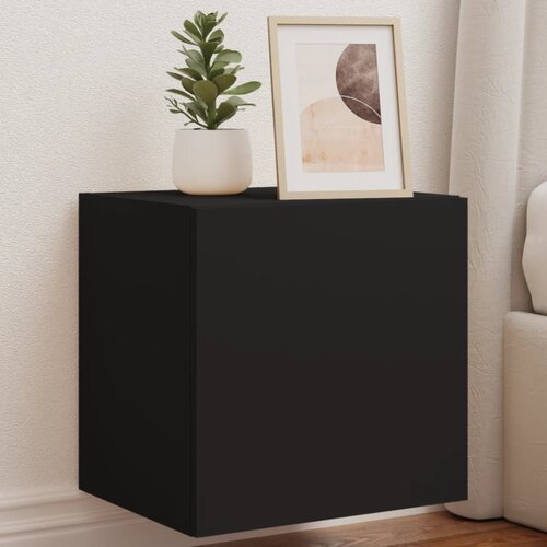 vidaXL Stenska TV omarica z LED lučkami črna 40,5x35x40 cm Cene