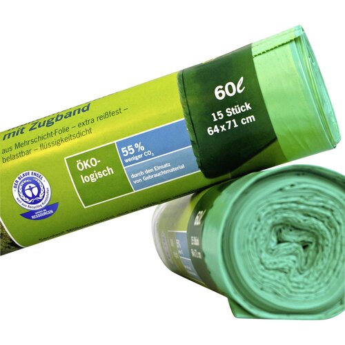 SECOLAN 1x15 Garbage Bags with drawstring 60 l green Cijene