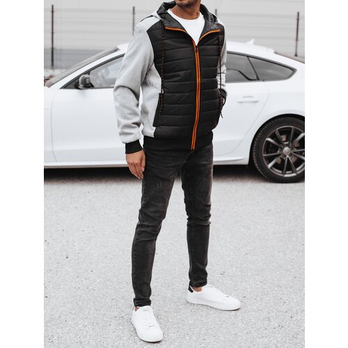 DStreet Men's transitional quilted jacket with hood light gray Cijene