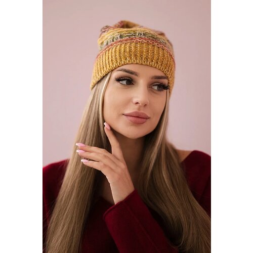 Kesi Cap with fleece Patrycja K254 mustard+khaki Slike