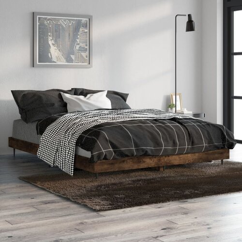  Okvir za krevet boja hrasta 135x190 cm konstruirano drvo Slike
