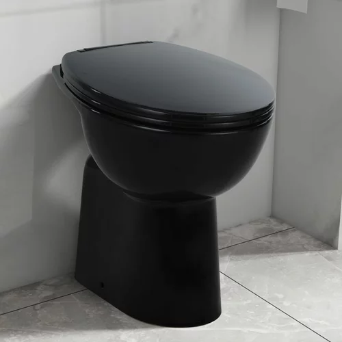 Brez Visoka WC školjka brez roba počasno zapiranje 7 cm višja črna