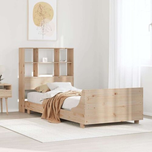  Posteljni okvir brez vzmetnice 75x190 cm trdna borovina, (21610601) Slike