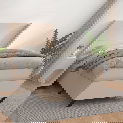  The Living Store Box spring postelja z vzmetnico kapučino 90x190 cm umetno usnje - Box Spring Postelja, (21520486) Slike
