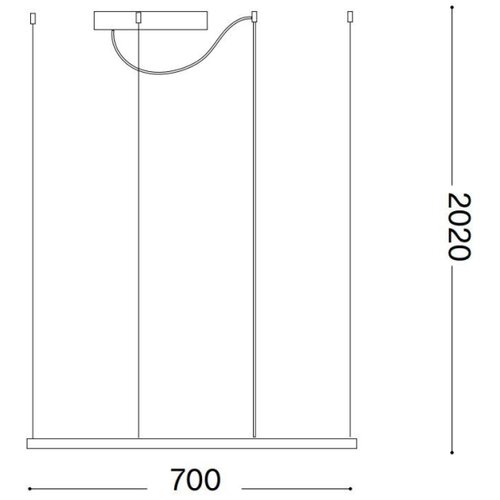 Ideal Lux led luster na sajli oracle slim LED/44W/230V 3000K 70x70 cm bela Slike