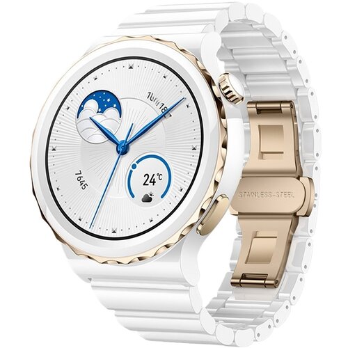 INF združljiv s huawei/samsung 20 mm keramični pa&scaron;ček za uro - eleganten in varen white+gold, (5000090600) Cene