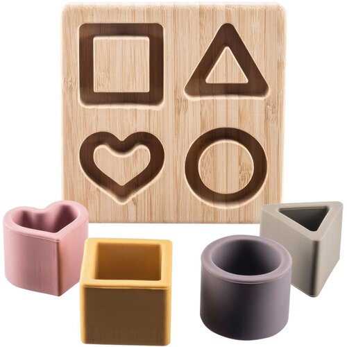 Zopa Silicone Bamboo Puzzle aktivnostna vstavljanka Multicolor 1 kos Slike