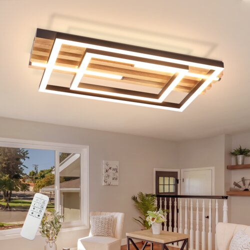 Nettlife 34W 38cm zatemnljiva LED stropna svetilka, moderna kvadratna kovinska svetilka z daljinskim upravljalnikom in pomnilnikom za dnevno sobo, (5000491463) Slike